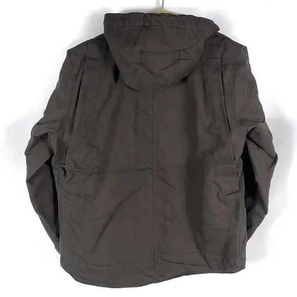 SOLD-Carhartt Washed Duck Sherpa Lined Utility Jacket Brown Coat Relaxed Sz L - Picture 8 of 11